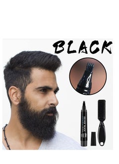 EELHOE Beard Pencil Filler For Men, Natural Beard Pen, Waterproof & Long Lasting Natural Makeup Beard Pen For Moustache & Eyebrows(BLACK)  - Image 2