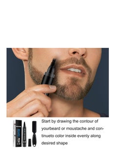EELHOE Beard Pencil Filler For Men, Natural Beard Pen, Waterproof & Long Lasting Natural Makeup Beard Pen For Moustache & Eyebrows(BLACK)  - Image 4