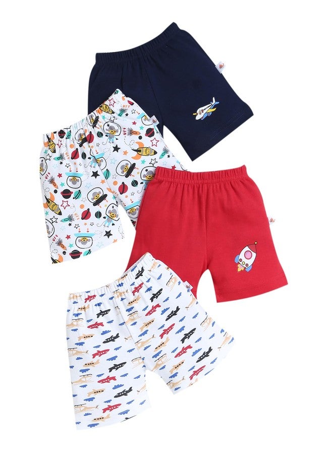 BUMZEE Navy & Red Boys Shorts Pack of 4 Age - 3-6 Months (Peb9455B-nbl.red) - Image 1