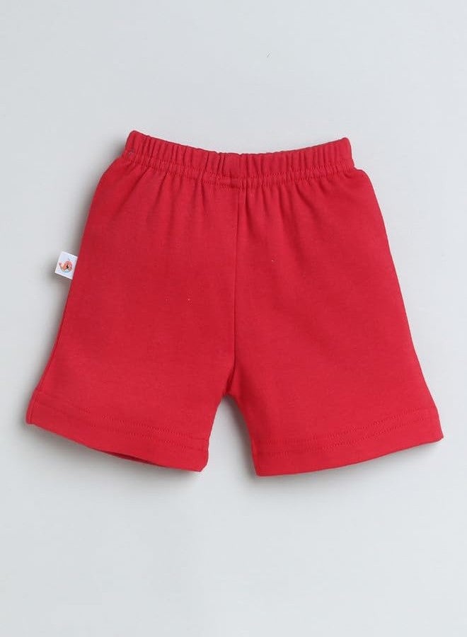 BUMZEE Navy & Red Boys Shorts Pack of 4 Age - 3-6 Months (Peb9455B-nbl.red) - Image 3