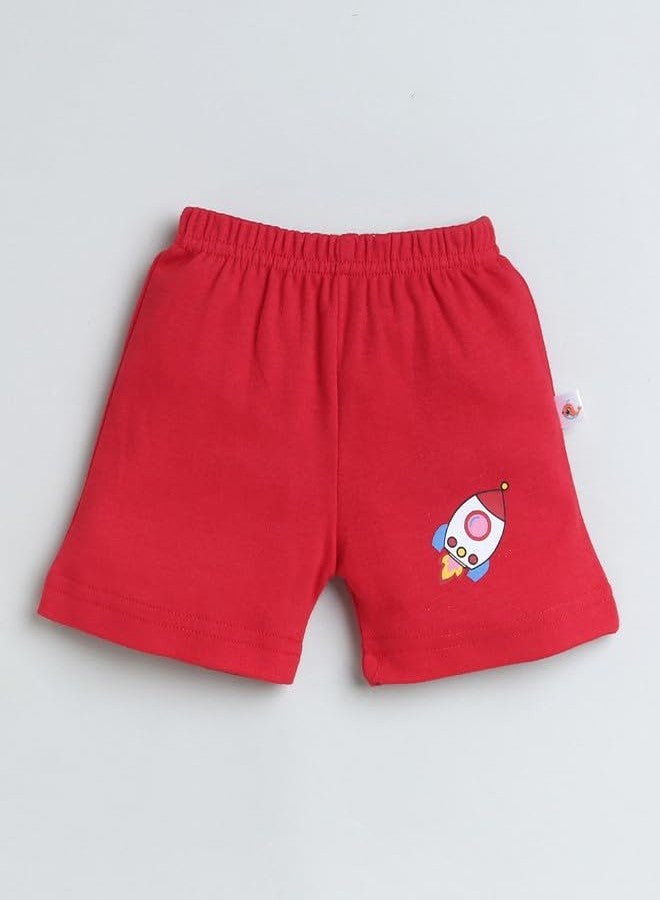 BUMZEE Navy & Red Boys Shorts Pack of 4 Age - 3-6 Months (Peb9455B-nbl.red) - Image 2