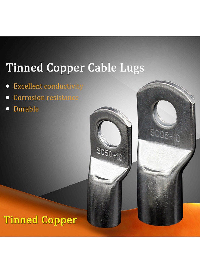 60 PCS Cable Lug Set for 6-25mm² Wire Tinned Copper Wire Lugs Battery Cable Ends Crimp Wire Connectors Ring Terminals  - Image 4