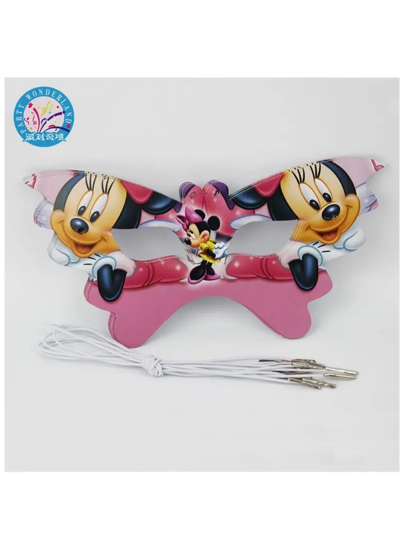 ريمي بيلا 180 قطعة لوازم حفلات اعياد الميلاد بتصميم ميني موس، مجموعة ادوات مائدة الكل في واحد تتضمن اطباق واكواب ومناديل ولافتة وما الى ذلك، لوازم حفلات بطابع ميني موس للفتيات - Image 5