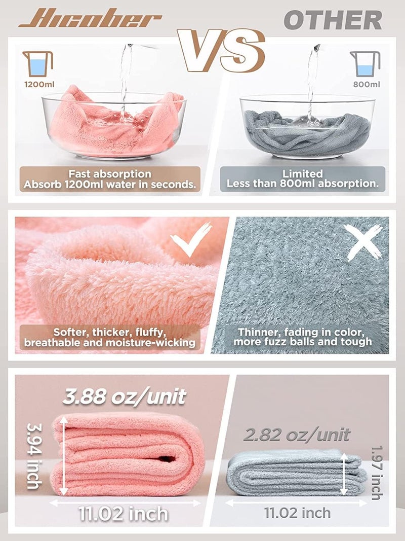 Hicober Microfiber Hair Towel, 3 Packs Hair Turbans for Wet Hair, Drying Hair Wrap Towels for Curly Hair Women Anti Frizz - Image 2