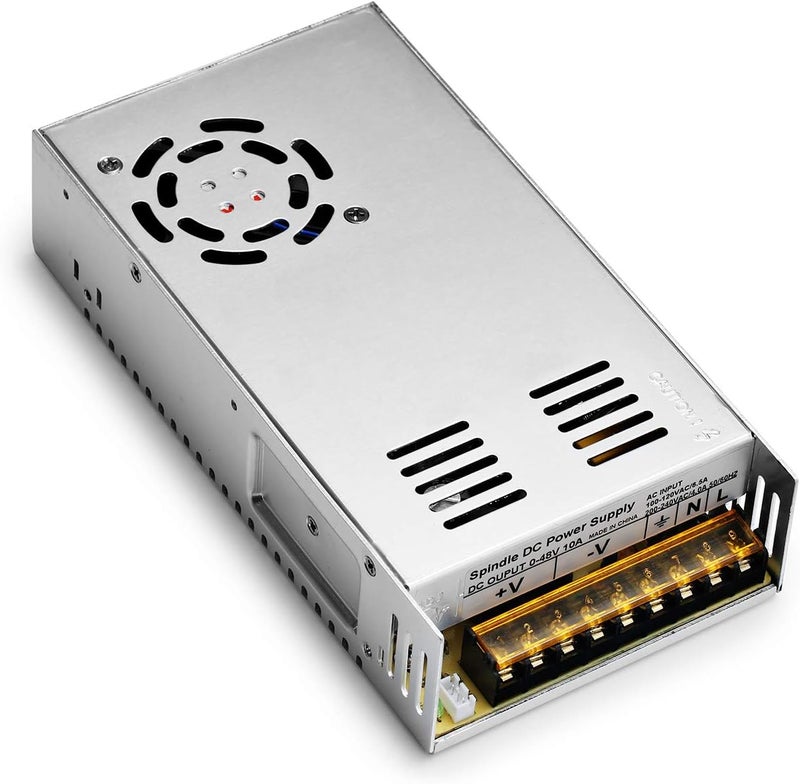 Genmitsu Air-Cooled 300W Brush DC Spindle Motor with 0-48V Output Adjustable Switching Power Supply, 52mm Clamp & ER11 Collet, Ideal for CNC Machining - Image 2