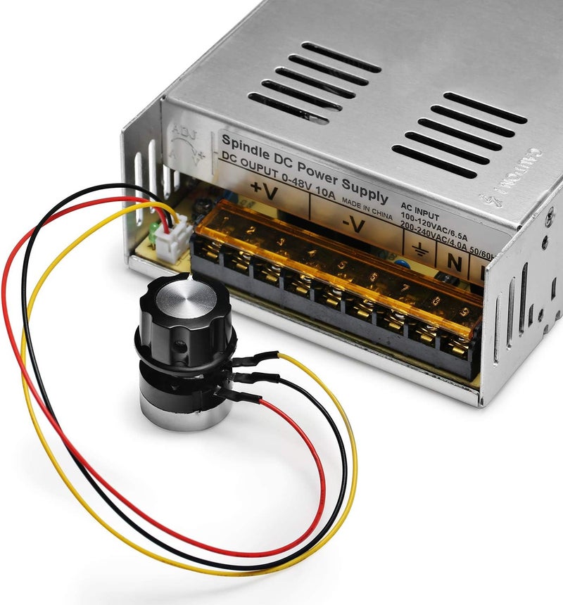 Genmitsu Air-Cooled 300W Brush DC Spindle Motor with 0-48V Output Adjustable Switching Power Supply, 52mm Clamp & ER11 Collet, Ideal for CNC Machining - Image 4