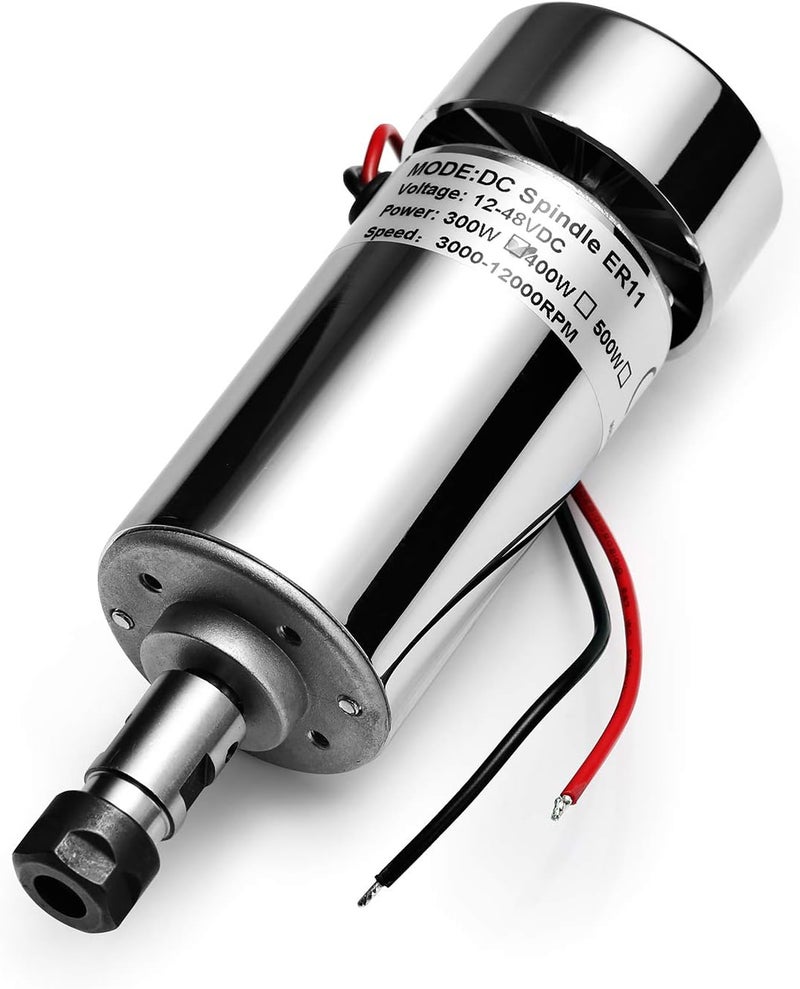 Genmitsu Air-Cooled 300W Brush DC Spindle Motor with 0-48V Output Adjustable Switching Power Supply, 52mm Clamp & ER11 Collet, Ideal for CNC Machining - Image 3