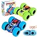 M SANMERSEN Flip Cars Toys for Ages 24 Monster Truck 360 Rotating Stunt Push and Go Friction Cars for Toddlers 13 Vehicle 2 Year Old Boys Girls Gifts 2 Pack BlueGreen - Image 3