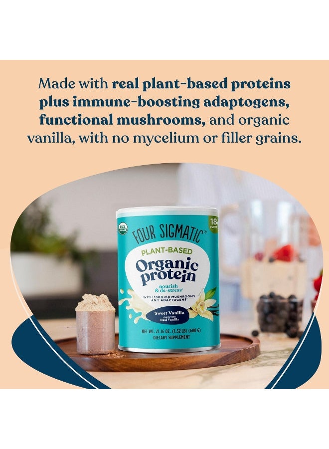 Four Sigmatic Organic Plant-Based Protein Powder By | Sweet Vanilla Protein With Lion’S Mane, Chaga, Cordyceps, And More | Clean Vegan Protein Elevated For Brain Function And Immune Support | 21.16 Oz  - Image 3