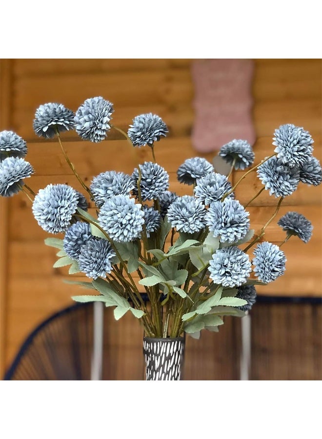 DUNISO 8 Pcs Pompom Mum Artificial Flower, Silk Small Mini Chrysanthemum Ball with Stem，Bulk Fake Mini Chrysanthemums，for DIY Bouquet Centerpieces Arrangements Shower Decorations - Image 4