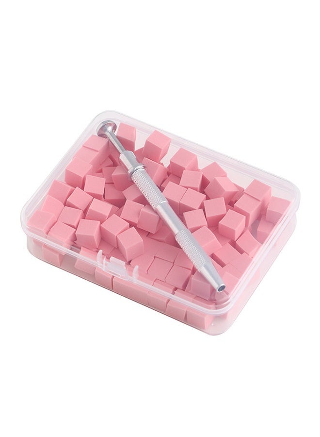 100 قطعة إسفنج أظافر ناعمة لفن الأظافر الأومبره، إسفنجات أومبره صغيرة مع قلم مسكة، مجموعة إسفنج أظافر ملونة للأورا وفرشاة للأظافر الجل تدريجية - Image 1