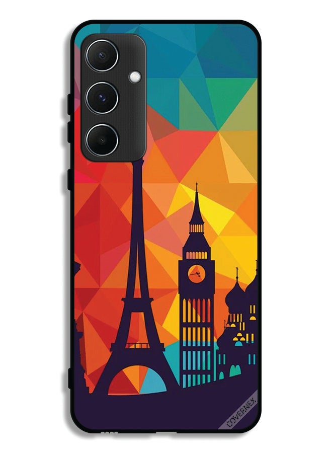 Covernex Samsung Galaxy A55 5G Protective Case Cover Colorful Pattern Paris - Image 1