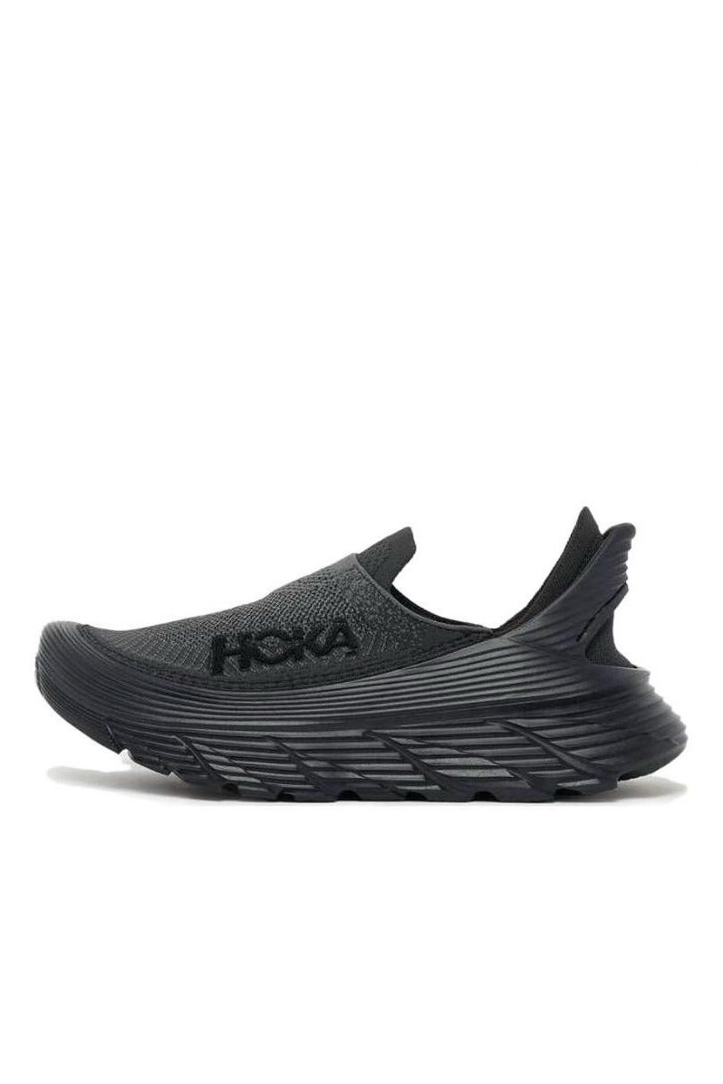 Hoka Restore Lightweight Cushioning Slip-on Sneakers Shoes Black For Women/Men/Students - Image 1