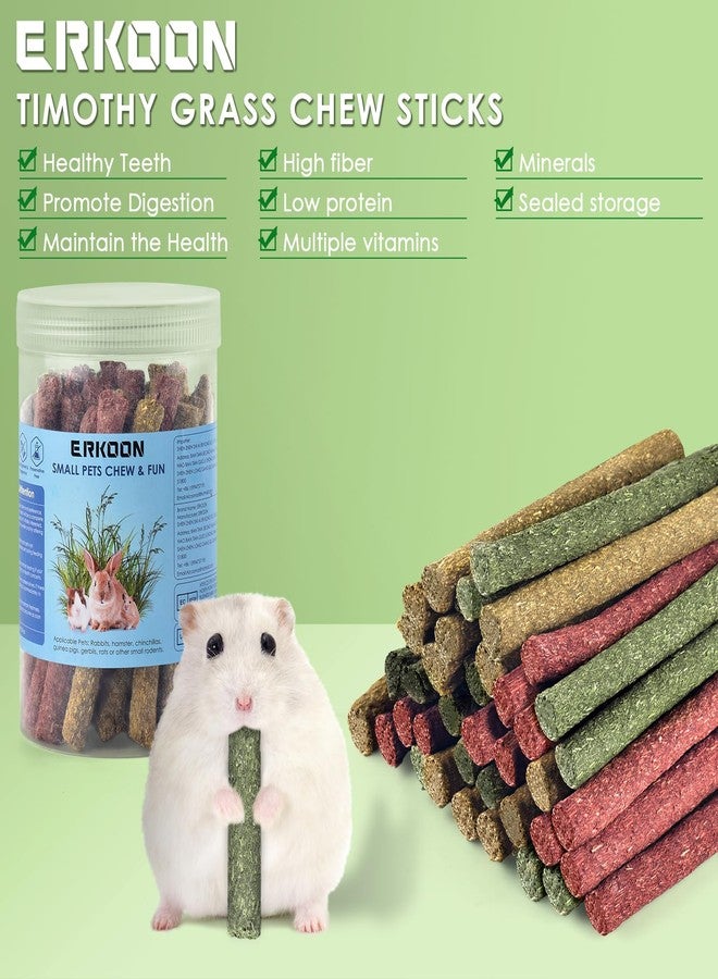 ERKOON 114Pcs Rabbit Chew Toys Timothy Hay Sticks, Guinea Pig Toys for Teeth Natural Molar Sticks Rabbits Treats for Bunnies, Chinchilla, Guinea Pigs, Gerbil, Hamster - Image 4