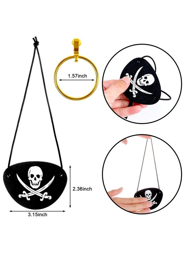 Eshylala Pirate Hat With Dreadlocks Hair Braids Pirate Costume Pirate Costume Accessories Dreadlocks Halloween Costume Accessory For Halloween Masquerade Set Of 5 - Image 5