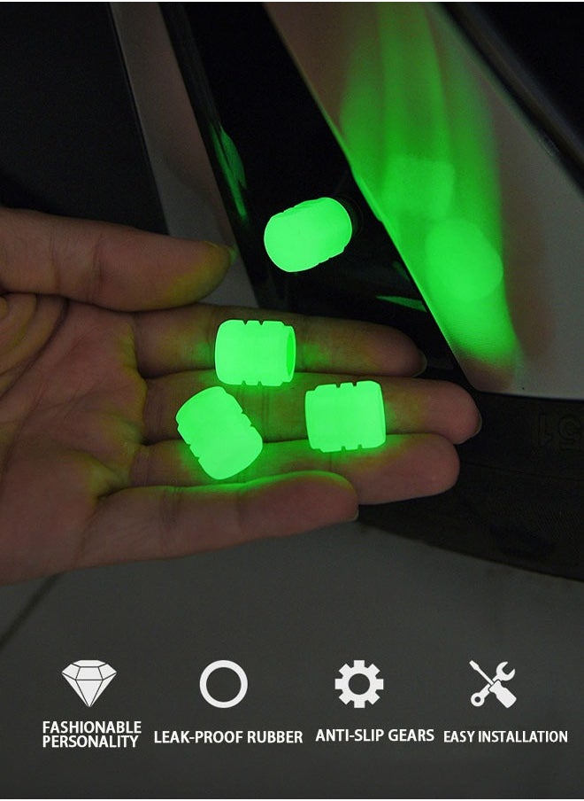 Generic 4 Piece Car Tire Valve Cap Self Luminous  - Image 2