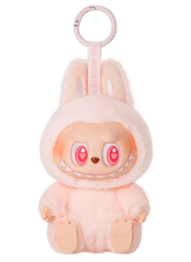 General LABUBU Doll, Plush Toy Set Vinyl Plush Hanging Card,Blind Box Figures La bubu, The Monsters Plush Toys for Modern Home Decor, Collectible Toy Set Seat Pink  - Image 1