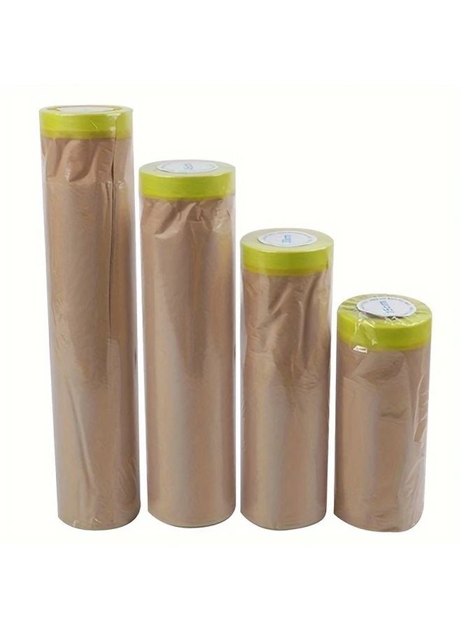 Pre Taped Masking Paper Roll 5.91 Inch x 590.55 Inch For Painting Skirting Auto Body - Image 2
