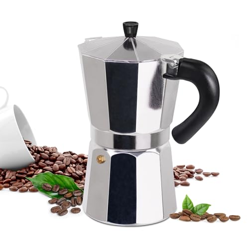 Supvision 2 Cup Moka Pot Aluminum 100ml Italian Coffee Maker Stovetop Espresso CoffeeMakers Mocha Pot Percolator Greca Coffee Maker for Electric Ceramic Stove Portable for Easy Brewing - Image 1