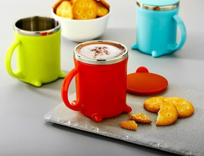 pelton Doggy Mug 200ml with Plastic Inner Stainless Steel Material Pack of 2 Blue - Image 1