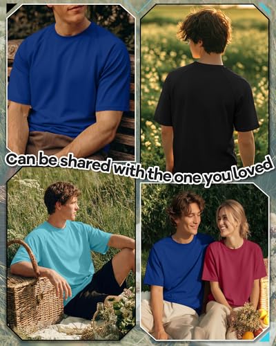 Evervibe 4 Pack Mens Big Tall Short Sleeve Tees Crew Neck Shirts Moisture Wicking Gym Casual Tops MultipackBlack Light Blue Watermelon Red Art BlueXLarge - Image 3