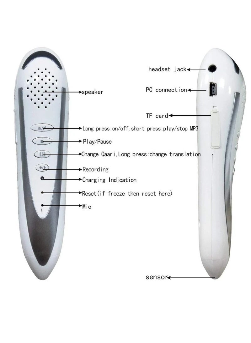 Generic Quran Pen Reader with 22 Multilingual Reciters Digital Quran Translator 32G Multicolour  - Image 2