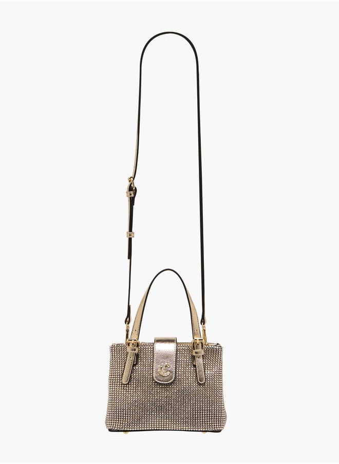 Le Confort Women Embellished Tote Bag with Zip Closure and Detachable Strap  - Image 3
