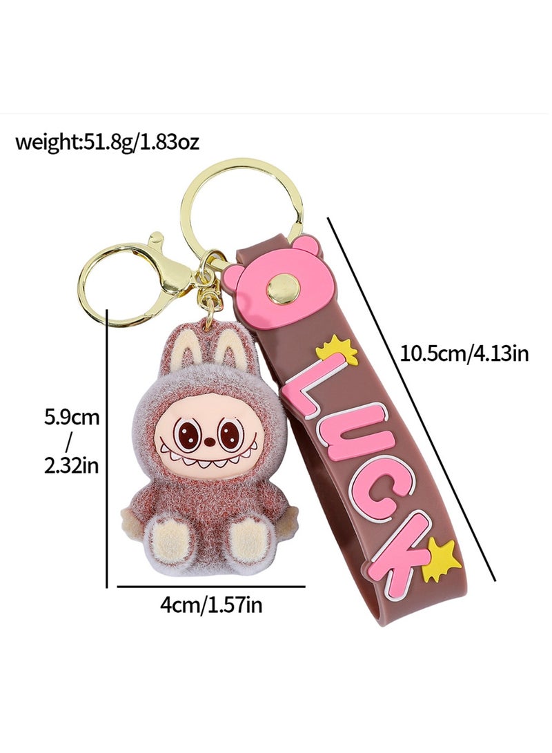 Aramu Aramu labubu Key chains, cartoon bucktoothed dolls, schoolbags, pendants, car key chains, small gifts - Image 4
