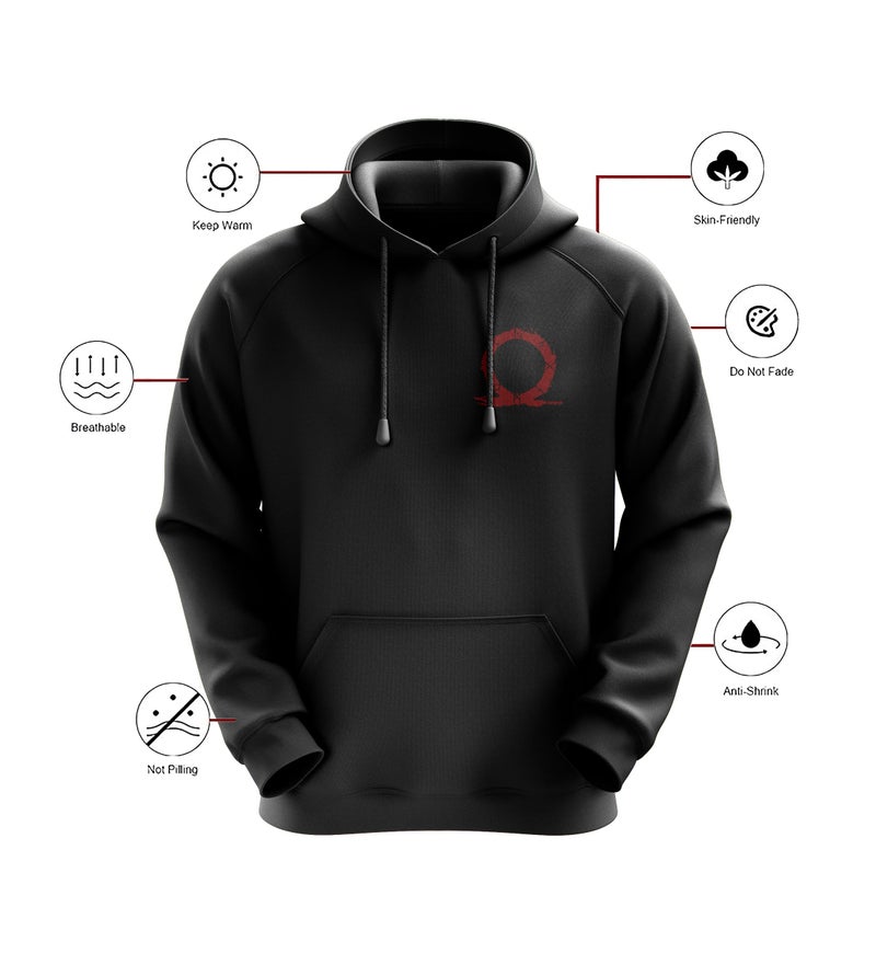 fanideaz Mens Cotton Hoodie Printed Full Sleeve T-Shirt_9005B_XL - Image 4