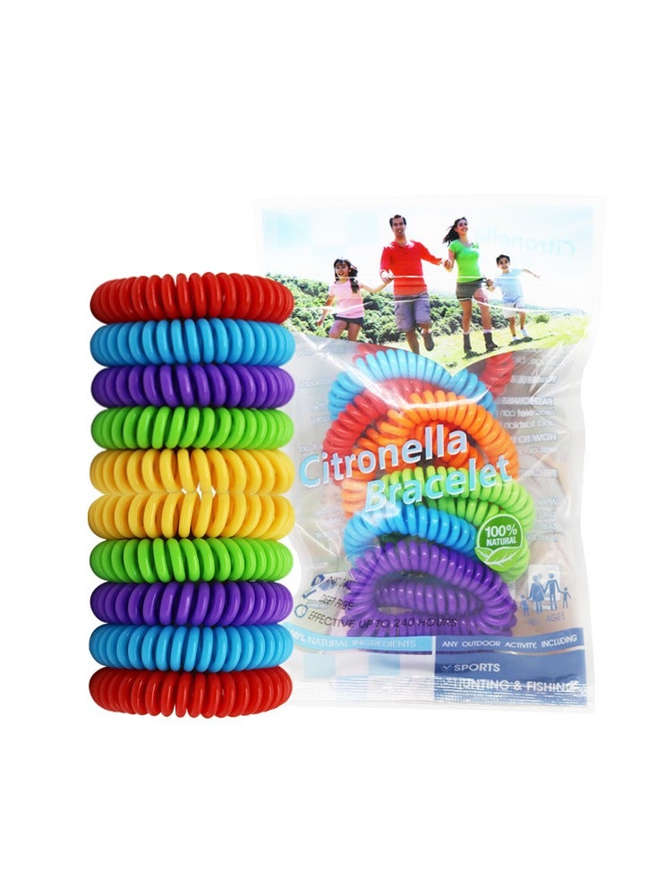 MIXDE Mosquito Bracelets 10 Pack Individually Wrapped DEET Free  Natural and Waterproof Band  - Image 1