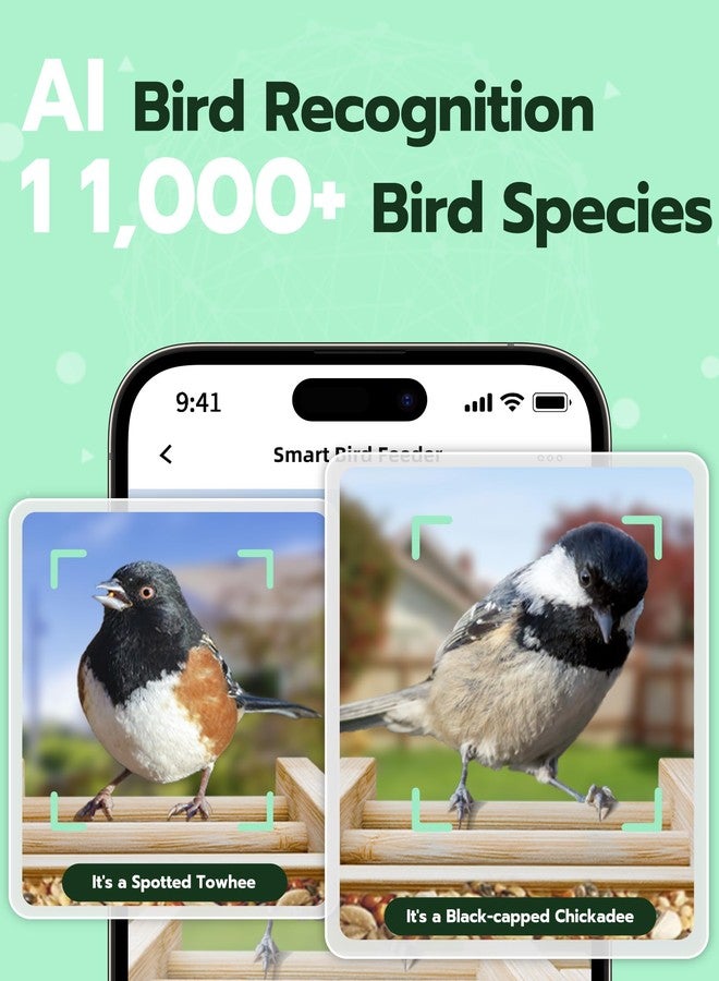 VISIOGEAR Bird Feeder with Camera, Smart Bird Feeder for Outdoors, Wild Birds Feeders with Solar Panel Bamboo Birds House Camera for Birdlovers, AI Auto Capture Birds & Real-time Notification (Gable) - Image 3