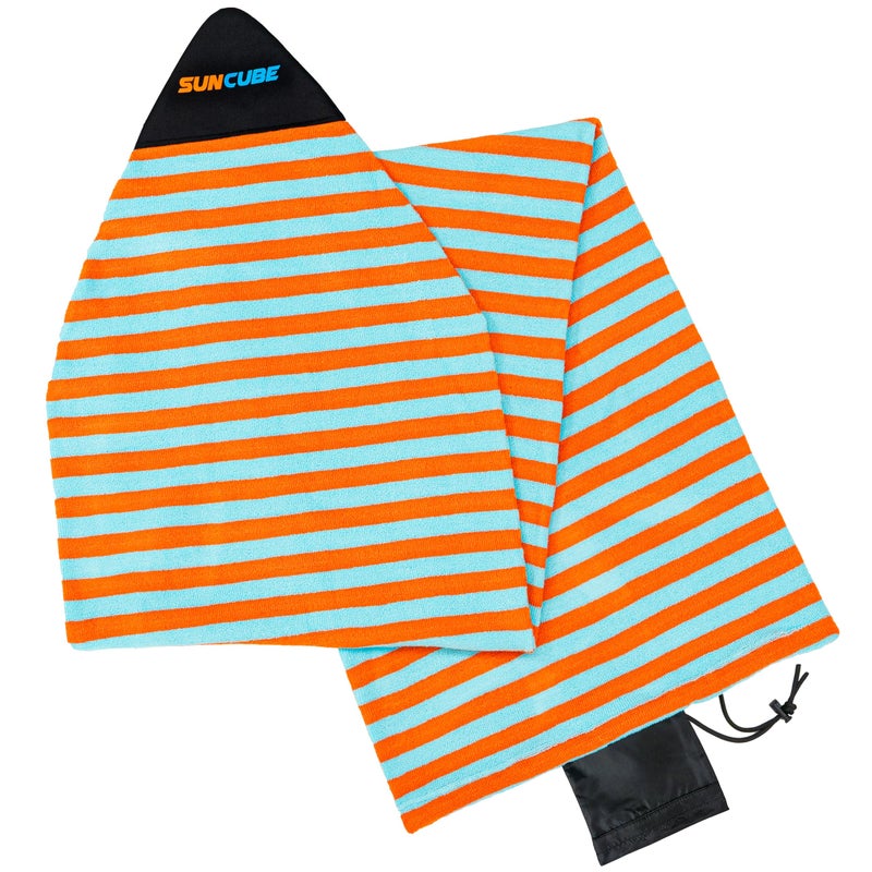 Suncube SUN CUBE Surfboard Sock Cover, Protective Surf Bag for Surfing Board, Light Stretchy Surfbag Sleeve for Shortboard, Hybrid (6'0'', Sunset Orange) - Image 1