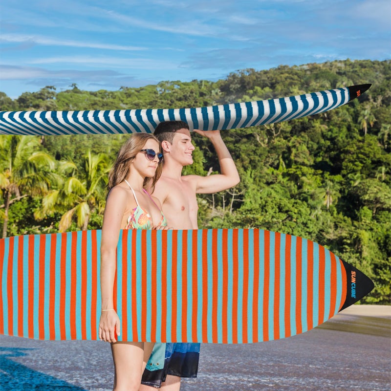 Suncube SUN CUBE Surfboard Sock Cover, Protective Surf Bag for Surfing Board, Light Stretchy Surfbag Sleeve for Shortboard, Hybrid (6'0'', Sunset Orange) - Image 5