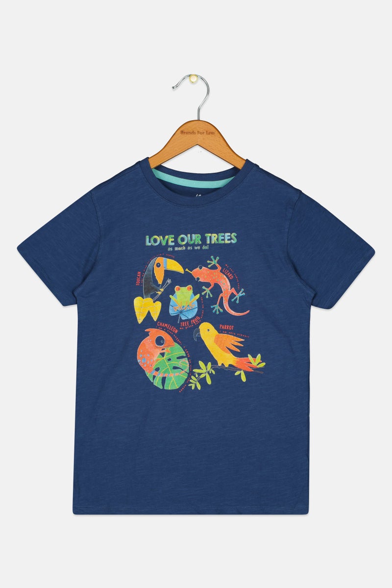 Hamleys Toddlers Boy Crew Neck Short Sleeve Graphic Print T-Shirt, Navy - Image 2