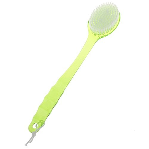 Electomania® Body Bath Shower Back Brush Massager Spa Scrubber Long Handle with Super Soft Bristles Back Scrubber Wholesome Dry Skin Bath Brush (Green) - Image 1