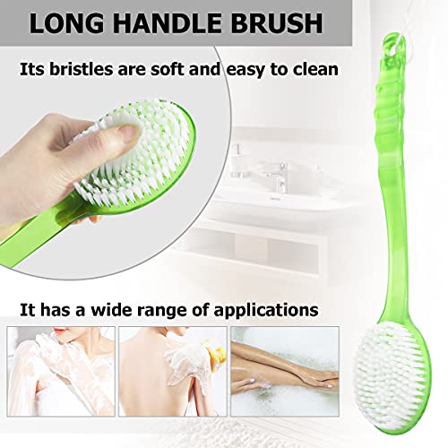 Electomania® Body Bath Shower Back Brush Massager Spa Scrubber Long Handle with Super Soft Bristles Back Scrubber Wholesome Dry Skin Bath Brush (Green) - Image 4