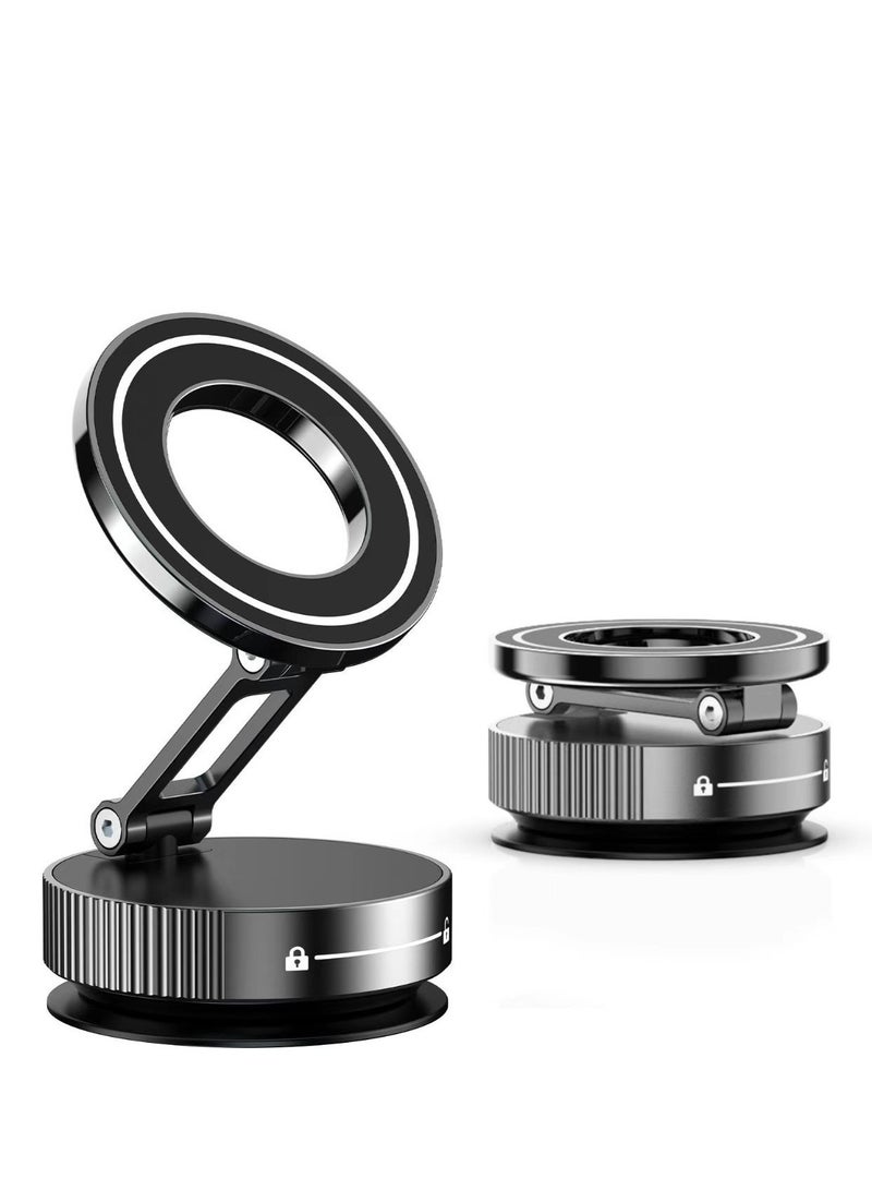 MJZ Vacuum Magnetic Car Phone Holder with Suction Cup, 360 Rotation Base Compatible with Mag-Safe Car Phone Mount, HandsFree Adjustable Magnetic Phone Holder for Gym/Mirror/Smooth Surface - Image 1