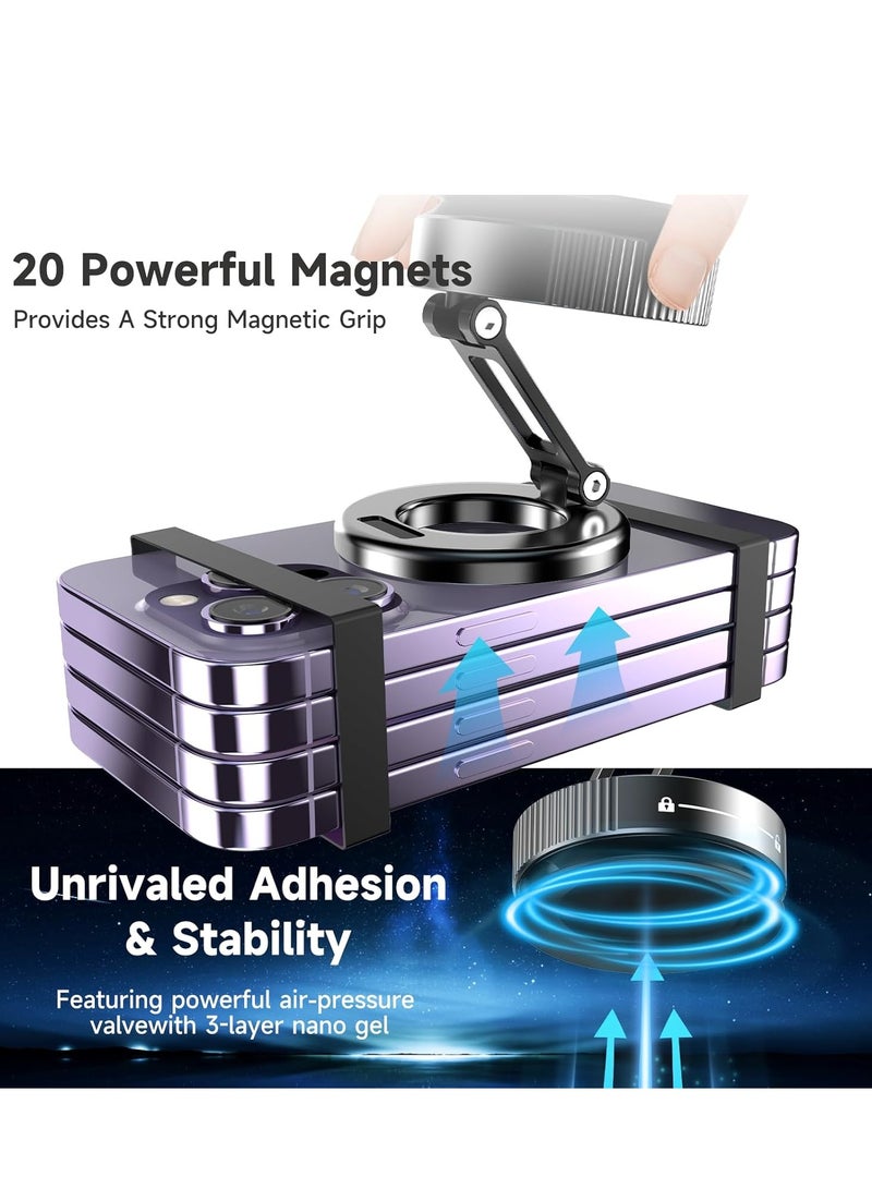 MJZ Vacuum Magnetic Car Phone Holder with Suction Cup, 360 Rotation Base Compatible with Mag-Safe Car Phone Mount, HandsFree Adjustable Magnetic Phone Holder for Gym/Mirror/Smooth Surface - Image 5