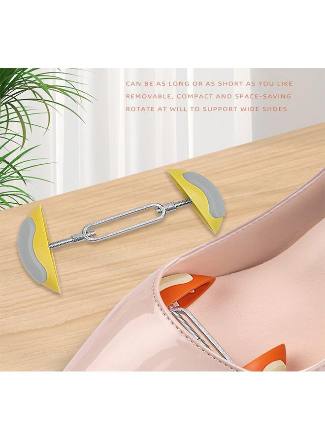 Quantum 2 Pairs Adjustable Shoe Stretcher - Spring Shoe Shaper Support, Reusable Length Adjustable Shoe Expander for High Heels, Pointed Toe Shoes, Leather Shoes, Multiple Colors for Daily Shoe Care (Orange + Yellow) - Image 3