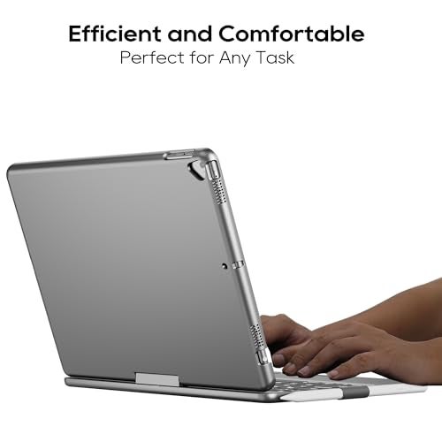 edaiser Swivel Keyboard Case for iPad 10.2 inch 9th 8th 7th, iPad Air 3rd and iPad Pro 10.5 2nd Generation; Rotatable Cover with Pencil Holder, Multi-Touch Trackpad, RGB Backlit, Space Gray - Image 3