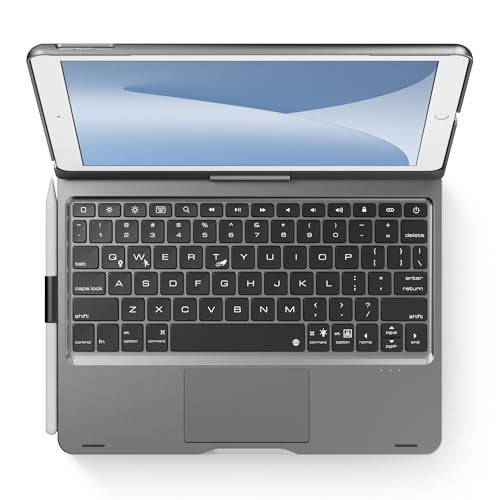 edaiser Swivel Keyboard Case for iPad 10.2 inch 9th 8th 7th, iPad Air 3rd and iPad Pro 10.5 2nd Generation; Rotatable Cover with Pencil Holder, Multi-Touch Trackpad, RGB Backlit, Space Gray - Image 1
