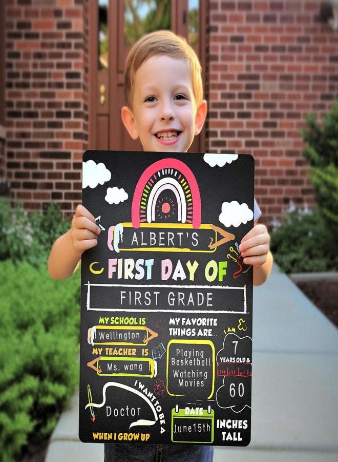Yoshiky First and Last Day of School Sign Board, 14”x11”Double-Sided & Reusable Back to School Chalkboard Prek Signs Kindergarten 1st with Markers for Preschool Drycare Erase - Image 5