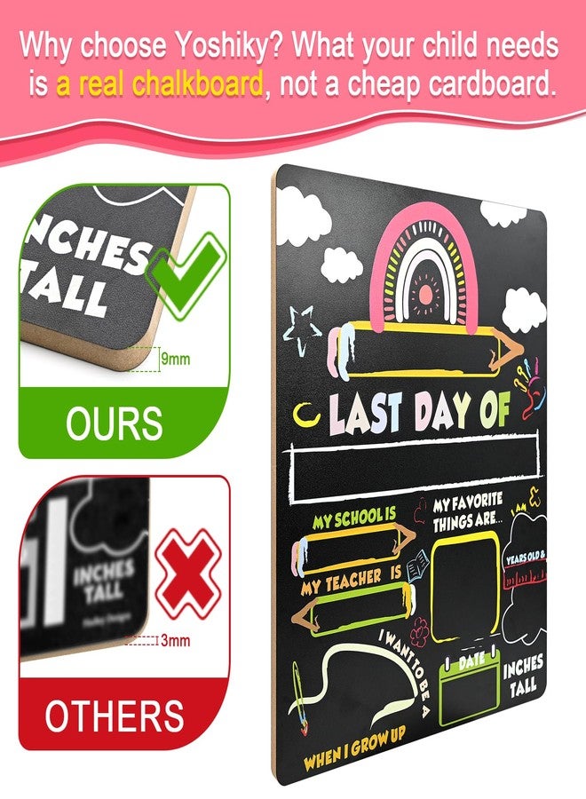 Yoshiky First and Last Day of School Sign Board, 14”x11”Double-Sided & Reusable Back to School Chalkboard Prek Signs Kindergarten 1st with Markers for Preschool Drycare Erase - Image 2