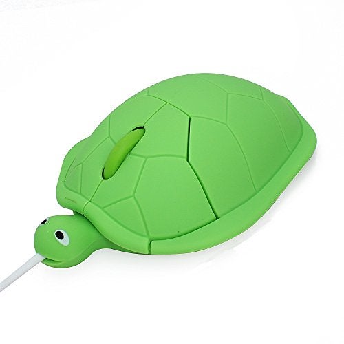 elec Space Cute Animal Turtle Shape USB Wired Corded Mouse Optical Mice for Notebook PC Laptop Computer 1200DPI 3 Buttons with 3.6 Feet Cord (Green) - Image 1