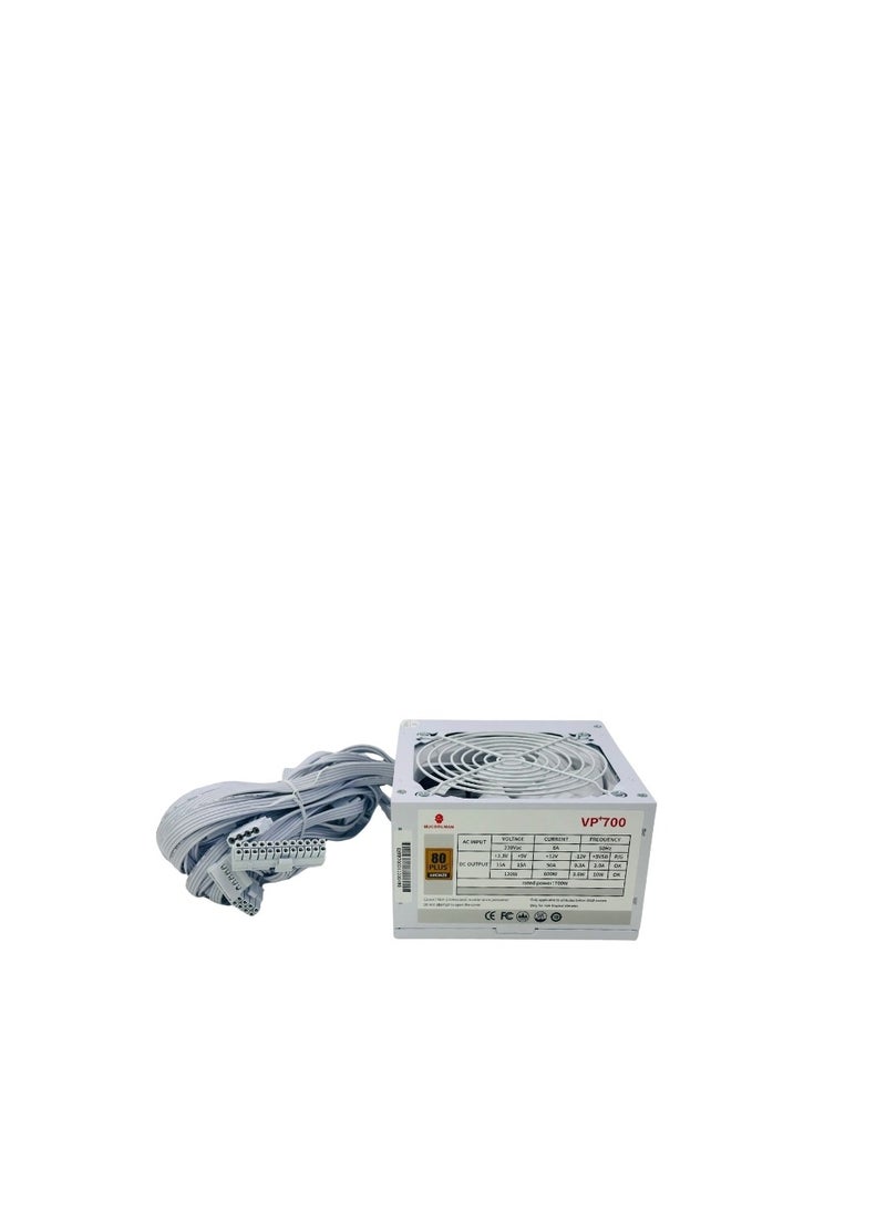 WJCOOLMAN WJ كولمان VP700 ، مزود طاقة 700 واط +80 برونزي (أسود / أبيض) - Image 2