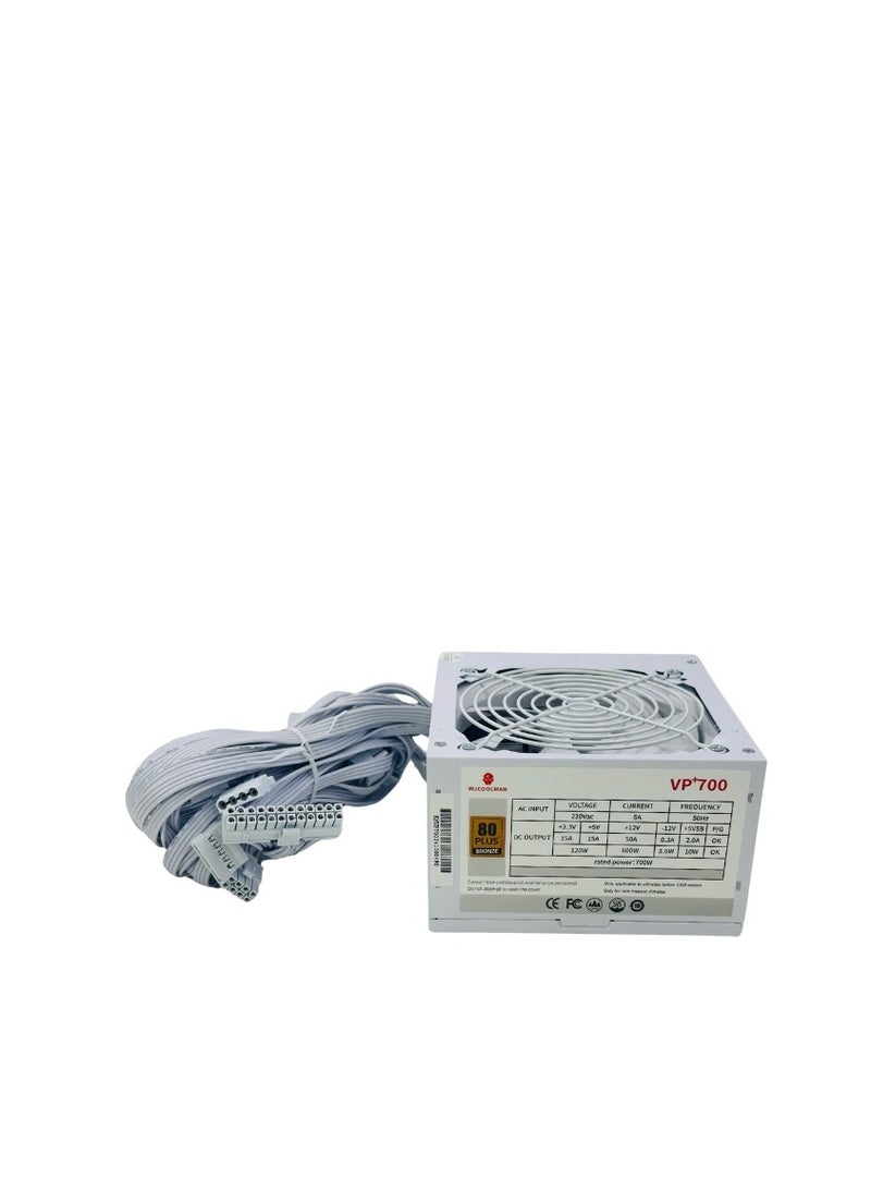 WJCOOLMAN WJ كولمان VP700 ، مزود طاقة 700 واط +80 برونزي (أسود / أبيض) - Image 4