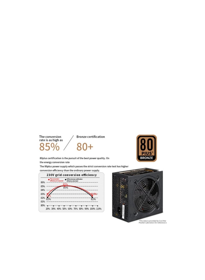 WJCOOLMAN WJ كولمان VP700 ، مزود طاقة 700 واط +80 برونزي (أسود / أبيض) - Image 5
