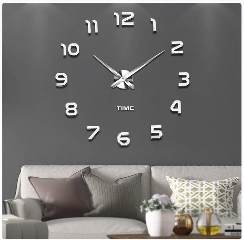 Vangold Modern Silent DIY Large Wall Clock 3D Sticker Home Office Decor Gift - Image 1