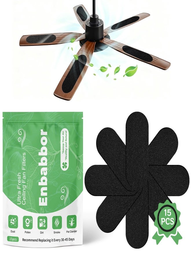 Enbabbor Activated Carbon Fiber Cotton Ceiling Fan Filters, Traps Household Contaminants & VOCs for Fresher Air | Odorless, Easy-Stick Design for All Fan Blades - Image 1