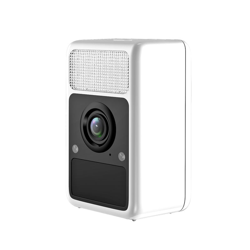 2K Wireless Home Security Camera - IP65 Waterproof PIR Human Detection Enhanced Infrared Night Vision 95° Wide Angle 9200mAh Battery Powered White Camera for Indoor Outdoor Home Monitoring - Image 1